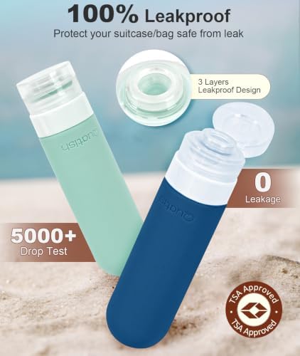 Quatish Travel Bottles for Toiletries 6 Pack, Original Patented Leakproof 3 oz - Image 4