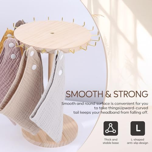 POVETIRE Bow Organizer for Girs Wood Baby Headband Holder - Image 3