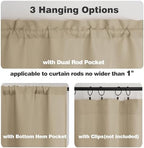 Chyhomenyc Camel Valance for Windows, Light Filtering Faux Linen Solid Short - Image 5