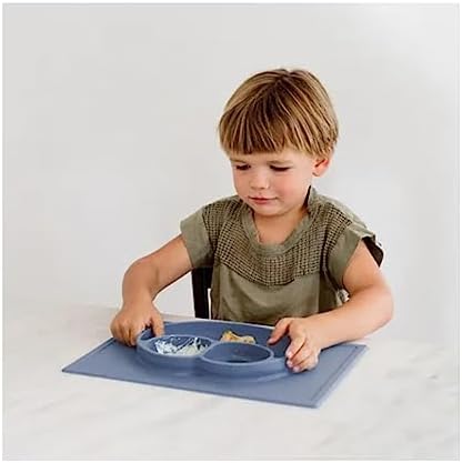 ezpz Happy Mat - 24 Months+ - 100% Silicone Suction Plate - Divided Toddler - Image 4