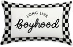 Long Live Boyhood Boys Room Throw Pillow Cover 12x20, Playroom Kids Throw by Wheatwin