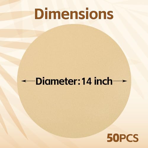 50 Pieces Kraft Paper Place Mats Brown Round Disposable Table Mats Decorative - Image 2