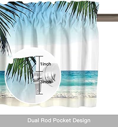 Vandarllin Palms Tree Ocean Kitchen Curtains Valances - Image 6