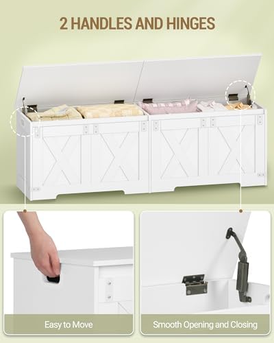 Hzuaneri 59" Modern Farmhouse Storage Chest and Bench | 70 Gal | 330lb Seat - Image 4