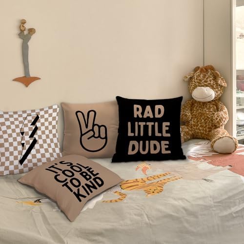 Brown Boy Pillow Covers 18x18 - Image 4