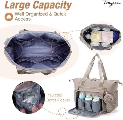 Diaper Bag Tote, Large Baby Hospital Bag - Image 3
