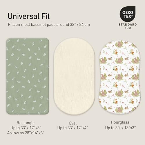 Gllquen Baby Muslin Bassinet Sheets 3pk, Soft Cotton Baby Sheet 33x17 - Image 4