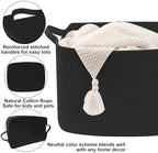 96L Woven Laundry Basket with Handles, Extra Blanket Basket - Image 3