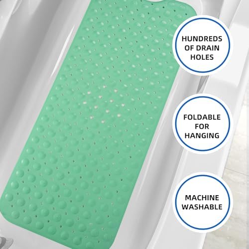 ZHICHENG Bath Tub and Shower Mats, Non-Slip 39 x 16 Inch Extra Long Bath Mat - Image 5