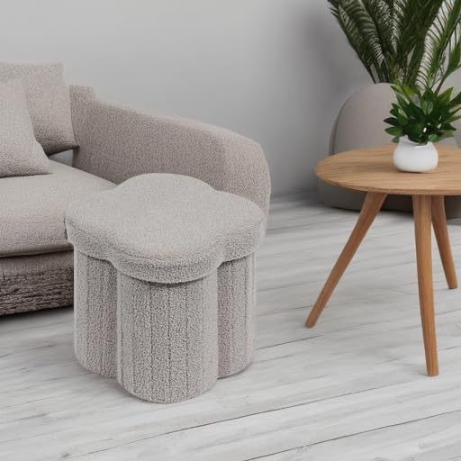 B FSOBEIIALEO Storage Ottoman Cube, Flowers Shaped Ottomans - Image 6