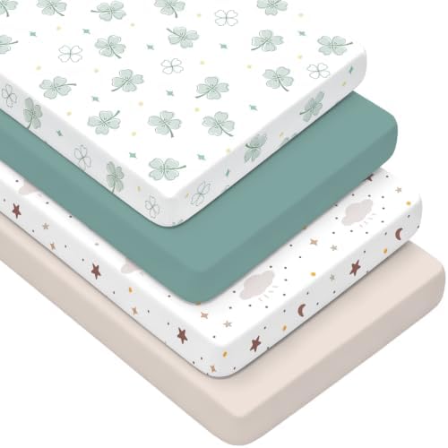 4 Pack Crib Sheets for Boys Girls by NacoMoco