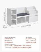 VEVOR Kids Reading Nook, Wooden Storage Bench - Image 3