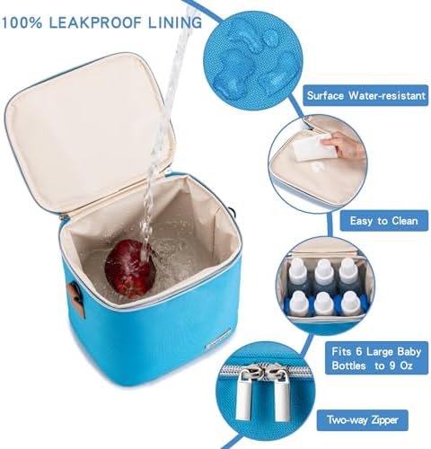 Breastmilk Cooler Bag with Ice Pack Fits 6 Baby Bottles Up to 9 Ounce, Baby - Image 4