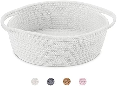 ABenkle Small Basket with Handles, Boho Decorative Rope Woven Dog Cat Toy by ABenkle