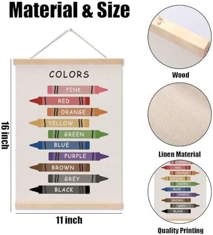 Cute Color Shape Poster Hanger Wall Decor, Toddler Learning Posters, - Image 6