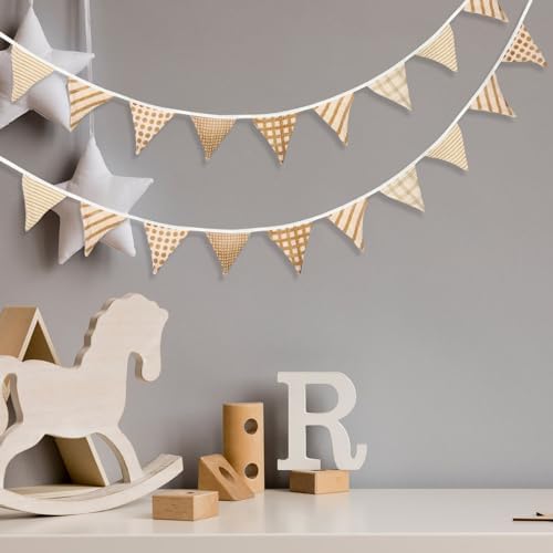 Oudain 2 Pcs Pennant Banner Flags Nursery Garland Triangle, Vivid Color - Image 4