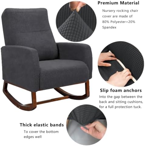 Nursery Rocking Chair Cover, Modern Glider Chair Cover - Image 4
