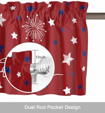 Patriotic 4th of July Kitchen Curtains Valances - Image 6