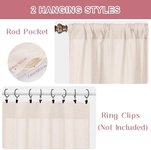 ASPMIZ Farmhouse Cotton Linen Swag Valances - Image 5