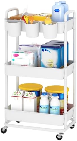Baby Diaper Caddy, Locking Rolling Cart - Image 2