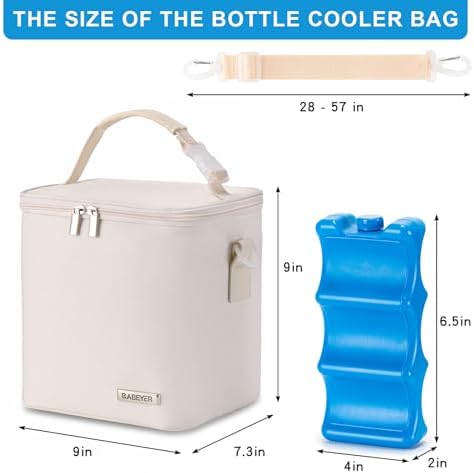 Breastmilk Cooler Bag with Ice Pack Fits 6 Baby Bottles Up to 9 Ounce, Baby - Image 5
