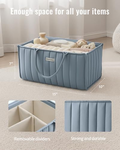 Blissful Diary Baby Diaper Caddy Organizer, Stylish Storage Basket - Image 3