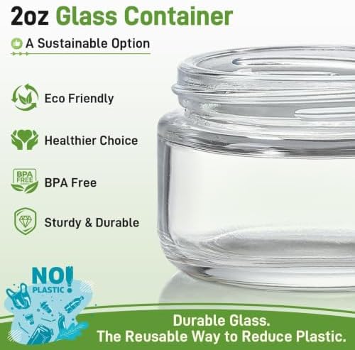 NETANY 2oz Glass Salad Dressing Containers, To Go Glass Jars - Image 2