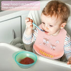 2 Pack Silicone Baby Bibs Adjustable Fit Waterproof Bib - Image 5