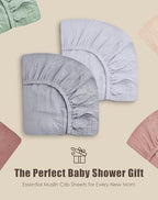 SWEET DOLPHIN 2-Pack Muslin Crib Sheets - Image 7
