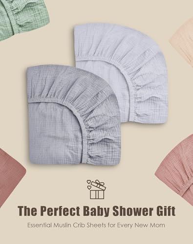SWEET DOLPHIN 2-Pack Muslin Crib Sheets - Image 7