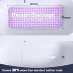 Extra Long Bathtub Mat Non Slip Bath Mat Purple 40"x16" Full - Image 2