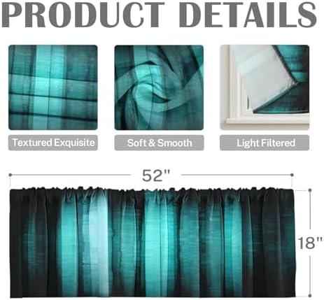 Emvency Valances for Windows, 2 Pack, 52x18 Inch, Abstract Glass - Image 3