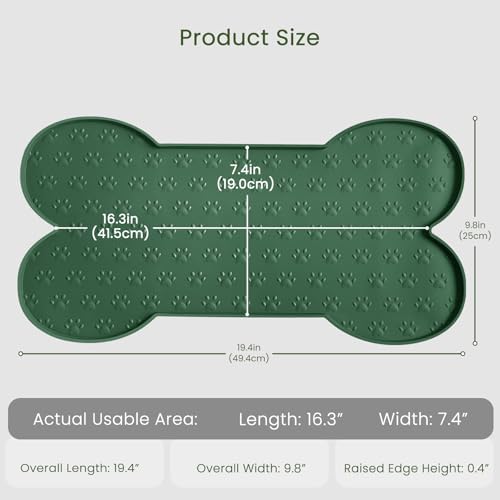 PWTAA Dog Food Mat Anti-Slip Silicone Dog Bowl Mat Thicker Pet Placemat - Image 2