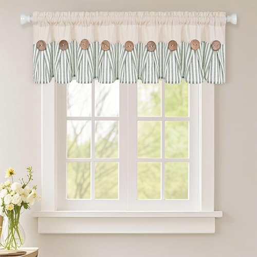 ASPMIZ Farmhouse Valances for Windows, 60x14 Inches, 1 Panel by ASPMIZ