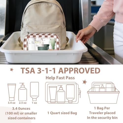 YOPCDJ 3PCS Clear Toiletry Bag, TSA Approved Travel Makeup Pouch - Image 6