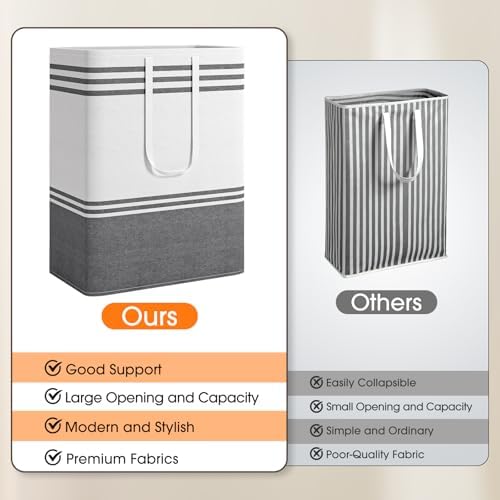 4 Pack Large Laundry Baskets, Laundry Hampers, Freestanding Waterproof - Image 5