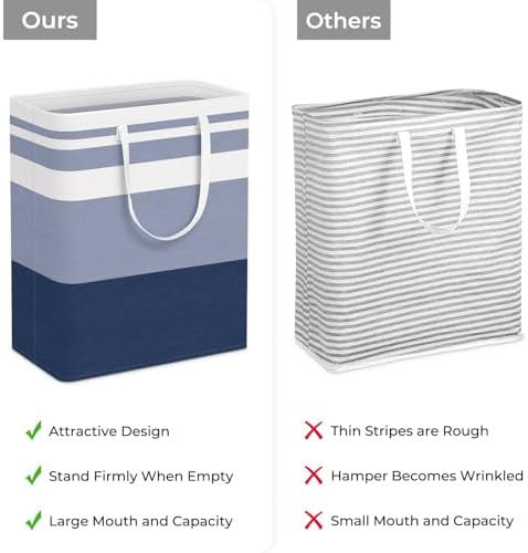HomeHacks 2-Pack Large Laundry Basket, Waterproof, Freestanding Laundry Hamper - Image 3