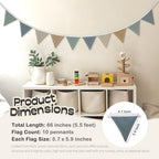 Boho Boys Room Playroom Pennant Banner, Nursery Garland Triangle Bunting Flag - Image 6