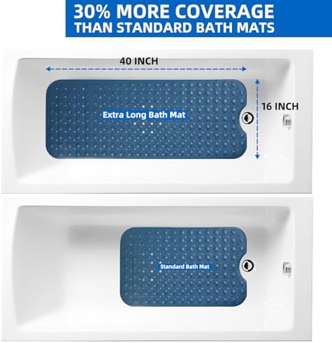 ZHICHENG Bath Tub and Shower Mats, Non-Slip 39 x 16 Inch Extra Long Bath Mat - Image 6