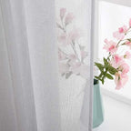 MIULEE Solid Gray Kitchen Sheer Valance Linen Look Window Curtain, Living Room - Image 4