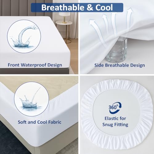 100% Waterproof RV Bunk Mattress Protector 30" x 75" Narrow Twin Size Fitted - Image 6