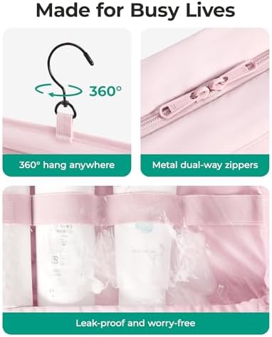 BAGSMART Travel Toiletry Bag for women, Portable Hanging Hook Makeup Bag - Image 5