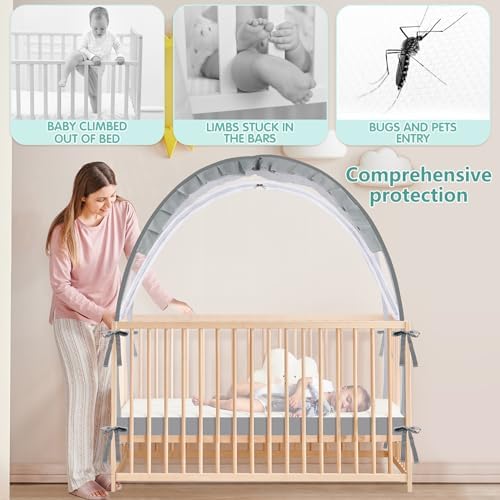 Crib Tent - Crib Net to Keep Baby in, Stop Baby from Climbing Out of Crib - Image 2