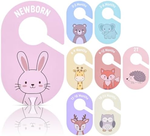 INFANZIA Baby Closet Dividers 8 Pack Double-Sided Nursery Clothes Organizer by INFANZIA