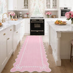 GarveeHome Scalloped Hallway Runner Rug 2.5x8 Non Slip Bedroom Rugs by GarveeHome