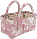 Small Storage Basket Organizer, Mini Fabric Floral Storage Baskets by Ankick
