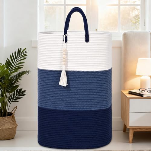 Woven Laundry Basket for Clothes, 65 L Large Rectangle Laundry Hampers - Image 6