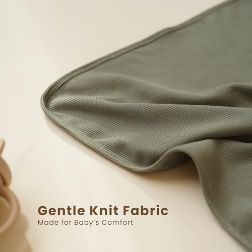Konssy 2 Pack Ribbed Knit Swaddle Blankets - Image 2