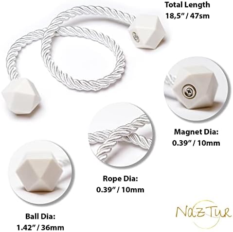 NazTur Magnetic Curtain Tiebacks, Curtain Ties, No-Drill Holdbacks - Image 6
