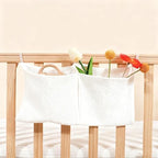 Baby Bedside Hanging Storage Bag Muslin Cotton, Crib Diaper Caddy Organizer 2 - Image 3